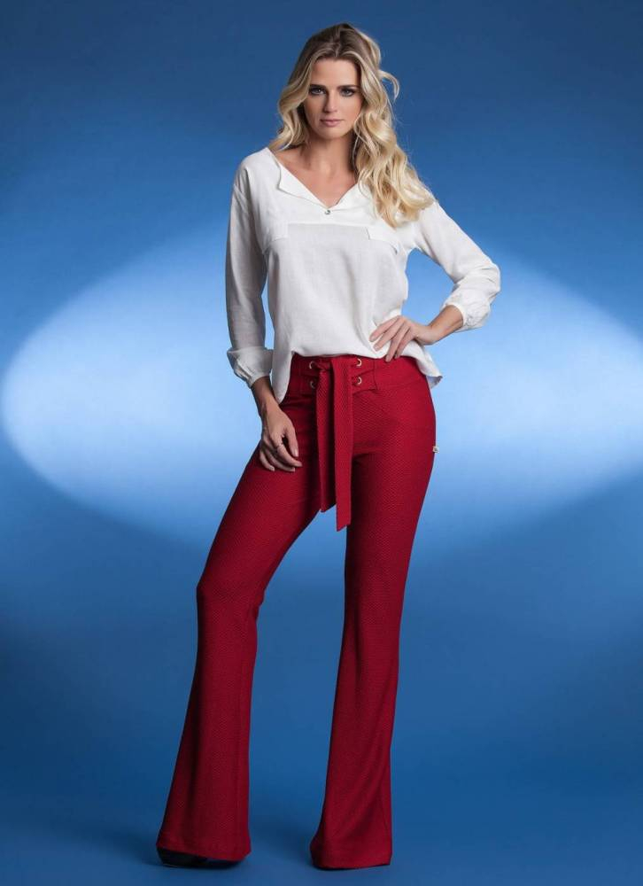 Calça flare hot sale com amarração