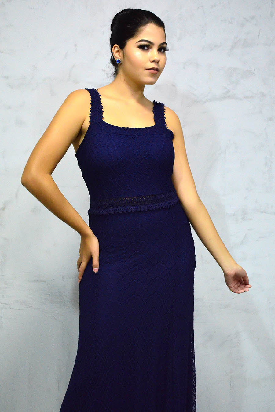 Vestido longo best sale sem renda