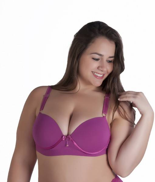 Sutiã Plus Size Alça Lilás Laço Sem Bojo