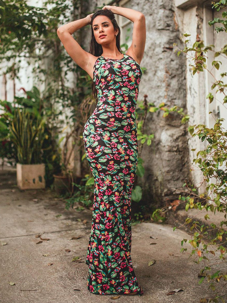 Vestido shop sereia floral