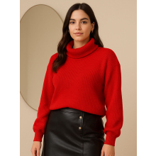 Blusa Tricot Manga Longa Bufante Gola Cacharrel