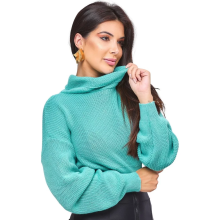 Blusa Tricot Manga Longa Bufante Gola Cacharrel