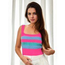Cropped Tricot Regata Decote Quadrado
