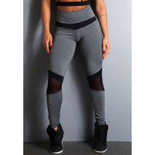 Legging Fitness Supplex Cós Alto Tule Cinza