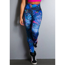 Legging Fitness Supplex Cós Alto Dragon Azul