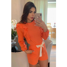 Conjunto Short e Blusa Princesinha Laranja