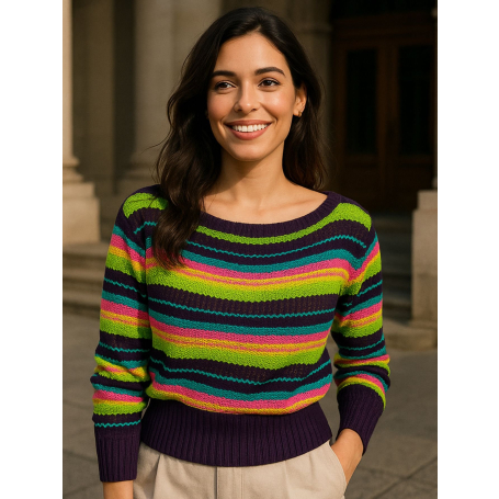Cropped Tricot Listrado Canoa