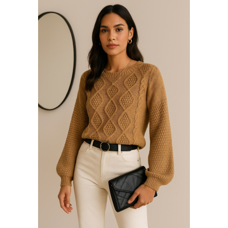 Blusa Tricot Manga Longa Transpassada