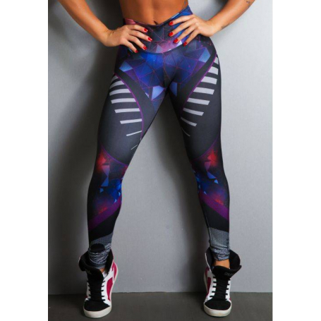 Legging Fitness Supplex Cós Alto Hard Core Multicolor