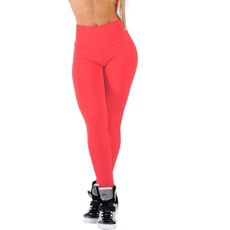 Legging Fitness Supplex Cós Alto Lisa Vermelha