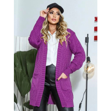 Casaco Tricot Manga Longa Bolso Zig
