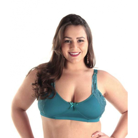 Sutiã Plus Size Verde Sem Bojo Rendado