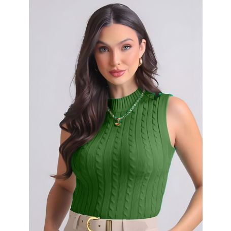 Blusa Tricot Canelado Trancinha
